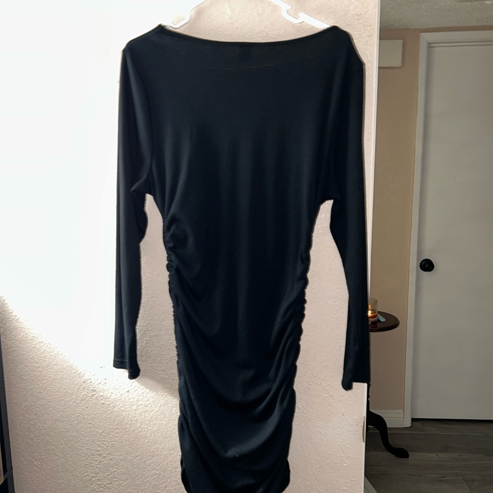 Plus Size Drawstring Side Ribbed Knit Dress - Picture 3 of 3